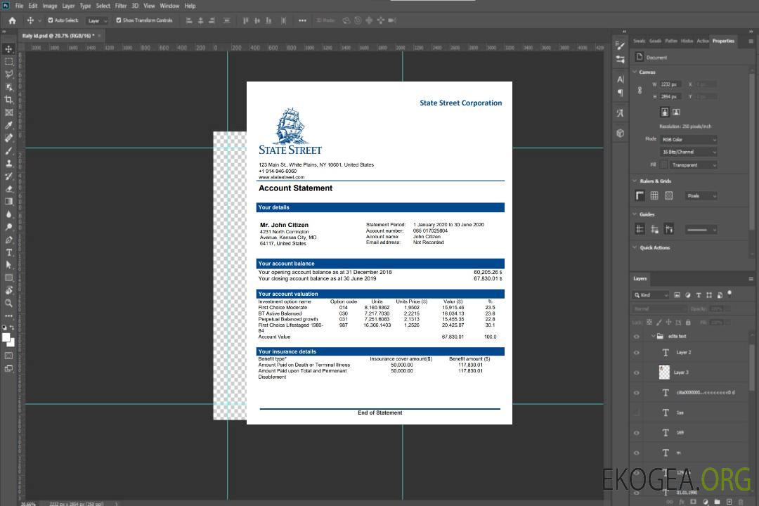USA State Street Corporation doc pdf template